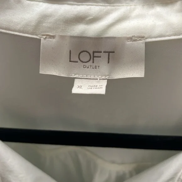 LOFT White Button Down Shirt - Picture 6 of 7